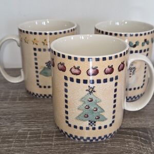 Market Centre Holiday Angel, Tree, & Snowman Ceramic 12oz Mug Cup Set Of 3 SEE P